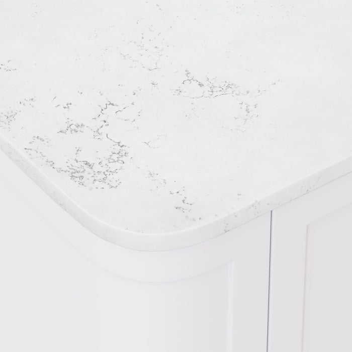 FIENZA BIANCO MARBLE SILICA FREE CURVED DEPTH STONE BENCHTOP (AVAILABLE IN 750MM 900MM 1200MM AND 1500MM)