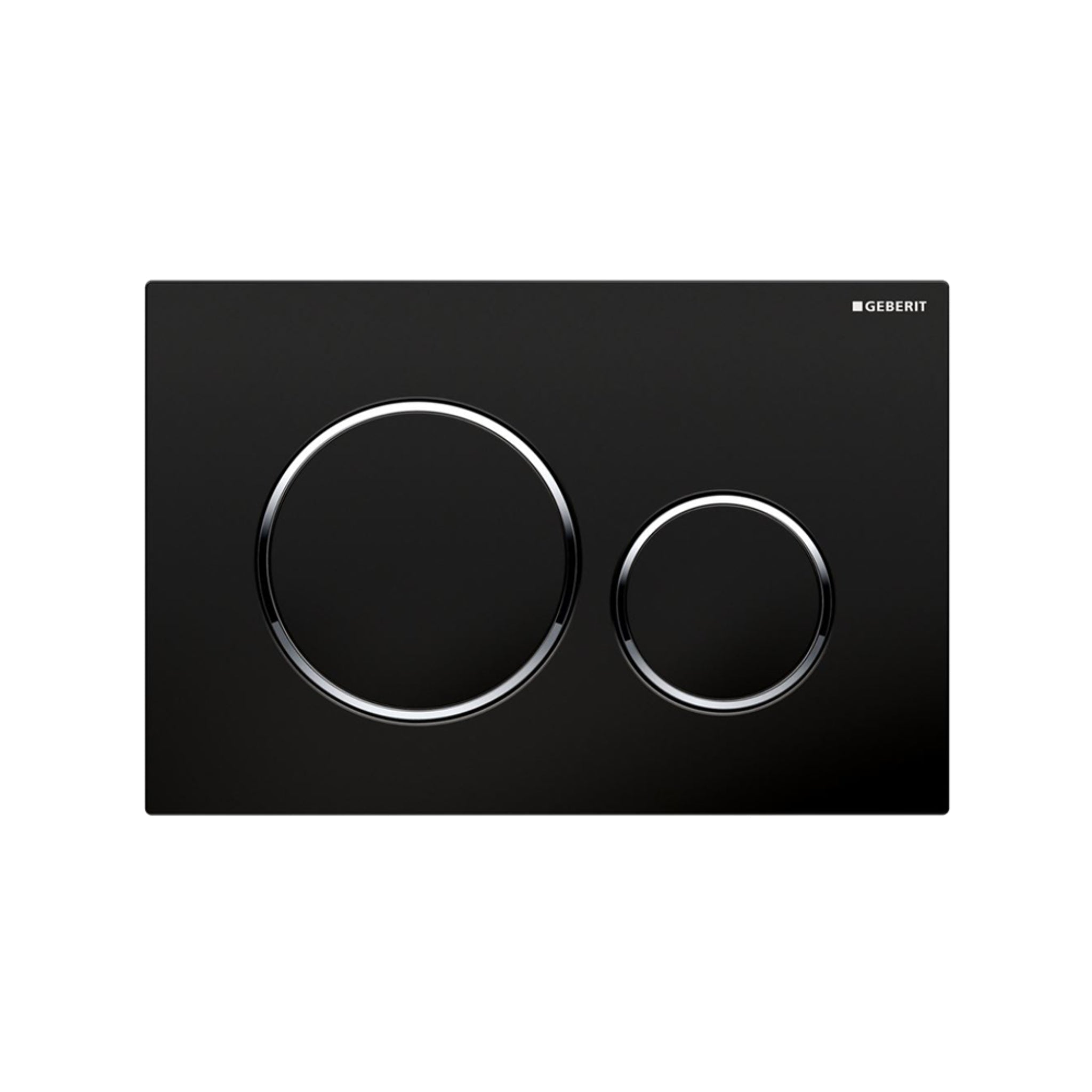 OLIVERI GEBERIT CONCEALED CISTERN FLUSH PLATE WITH ROUND BUTTONS 246MM BLACK