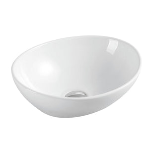 MERCIO BOAT OVAL ABOVE COUNTER BASIN GLOSS WHITE 410MM