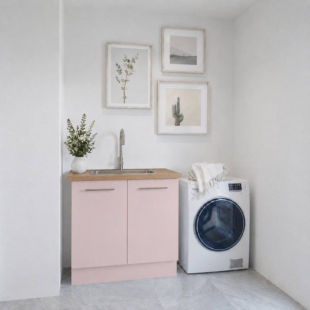 TIMBERLINE POLYTEC BOSTON OAK WOODMATT SINGLE BOWL LAUNDRY LAMINATE BENCHTOP