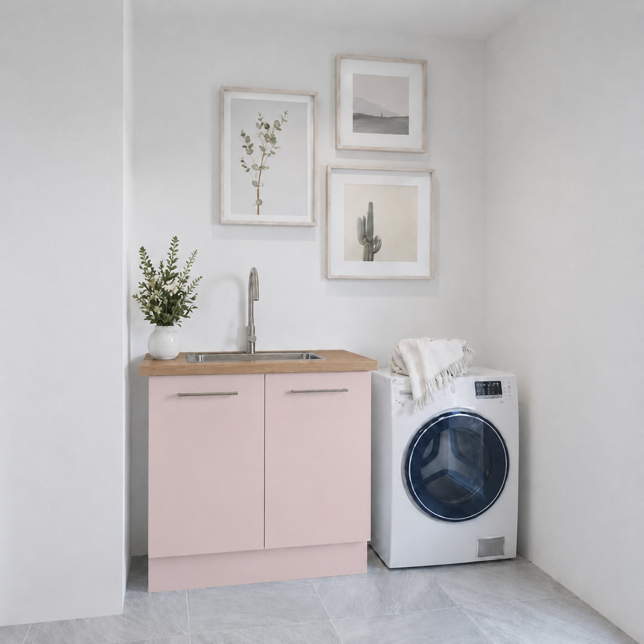 TIMBERLINE POLYTEC BOSTON OAK WOODMATT SINGLE BOWL LAUNDRY LAMINATE BENCHTOP