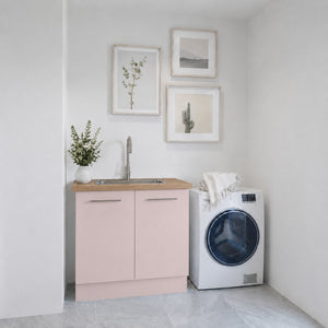 TIMBERLINE POLYTEC BOSTON OAK WOODMATT SINGLE BOWL LAUNDRY LAMINATE BENCHTOP
