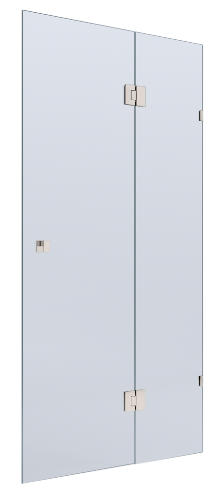 BELLA VISTA VALENTINA FRAMELESS PIVOT FRONT ONLY SHOWER SCREEN BRUSHED NICKEL