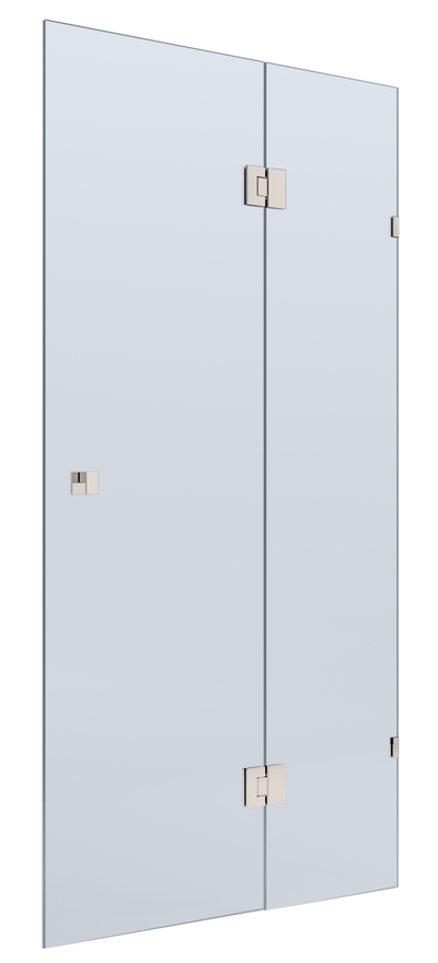 BELLA VISTA VALENTINA FRAMELESS PIVOT FRONT ONLY SHOWER SCREEN BRUSHED NICKEL