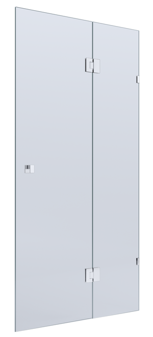 BELLA VISTA VALENTINA FRAMELESS PIVOT FRONT ONLY SHOWER SCREEN BRUSHED SILVER