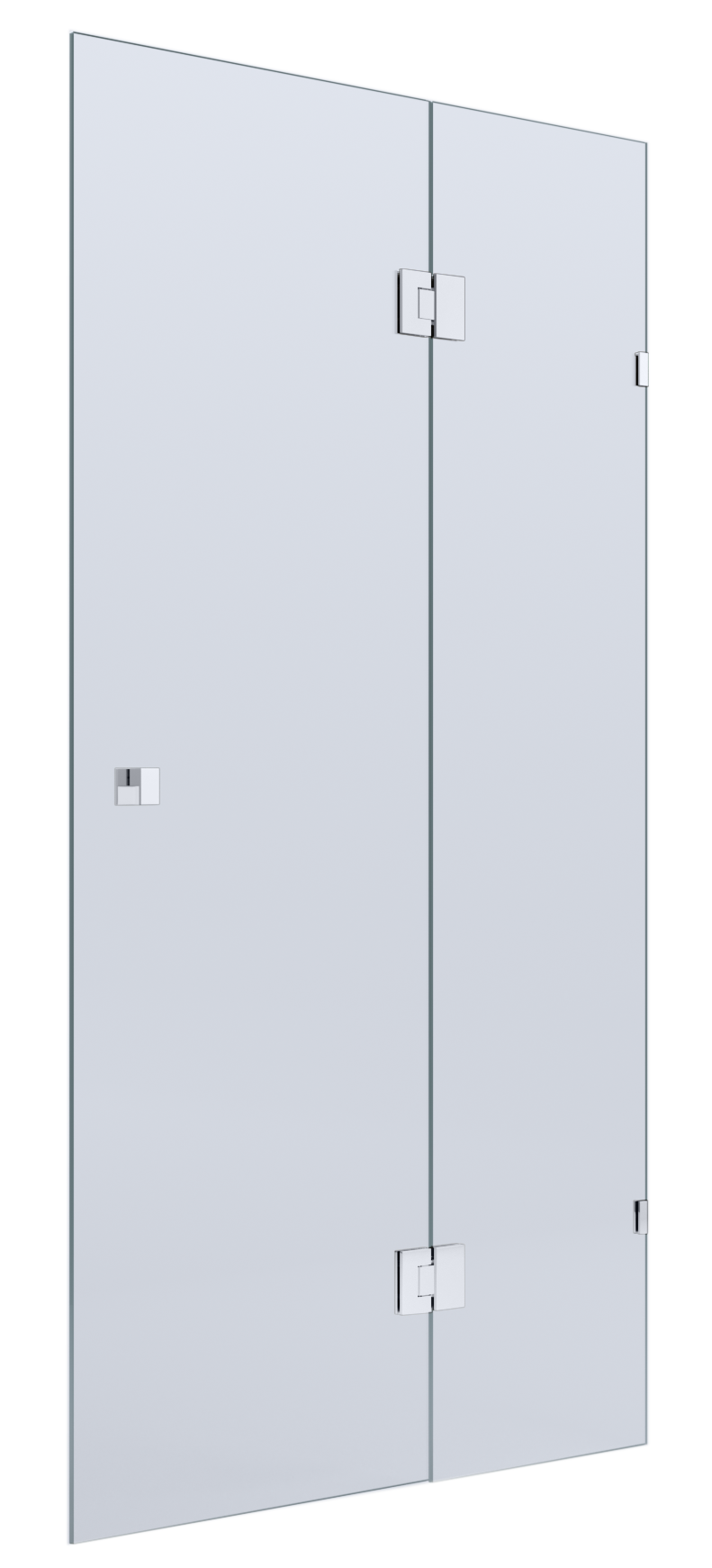 BELLA VISTA VALENTINA FRAMELESS PIVOT FRONT ONLY SHOWER SCREEN BRUSHED SILVER