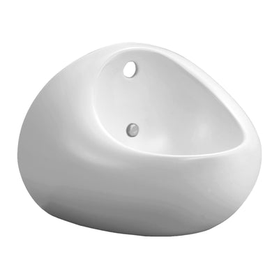 JOHNSON SUISSE EGG JUNIOR ABOVE COUNTER / WALL HUNG BASINS WITH CHROME POP-UP WASTE WHITE 510MM