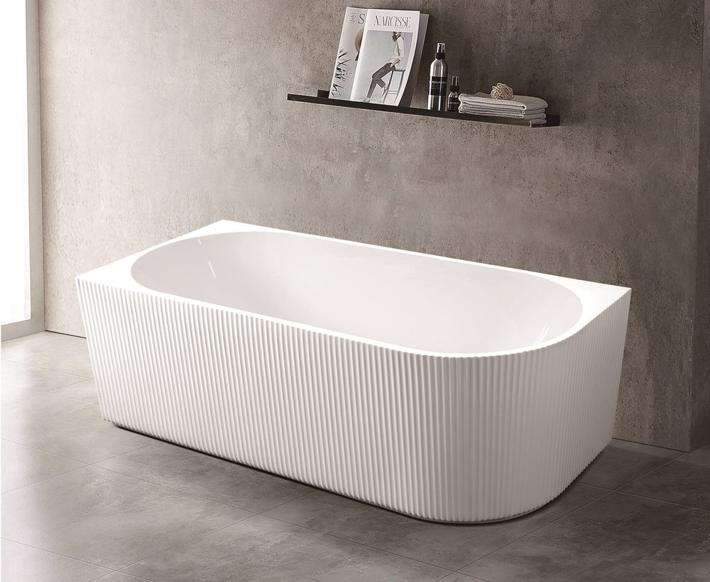 SUNNY RIGHT CORNER OVAL FREESTANDING BATHTUB MATTE WHITE 1500MM