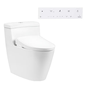 TOTO ONE-PIECE RIMLESS TOILET AND S5 WASHLET W/ REMOTE CONTROL PACKAGE ELONGATED GLOSS WHITE