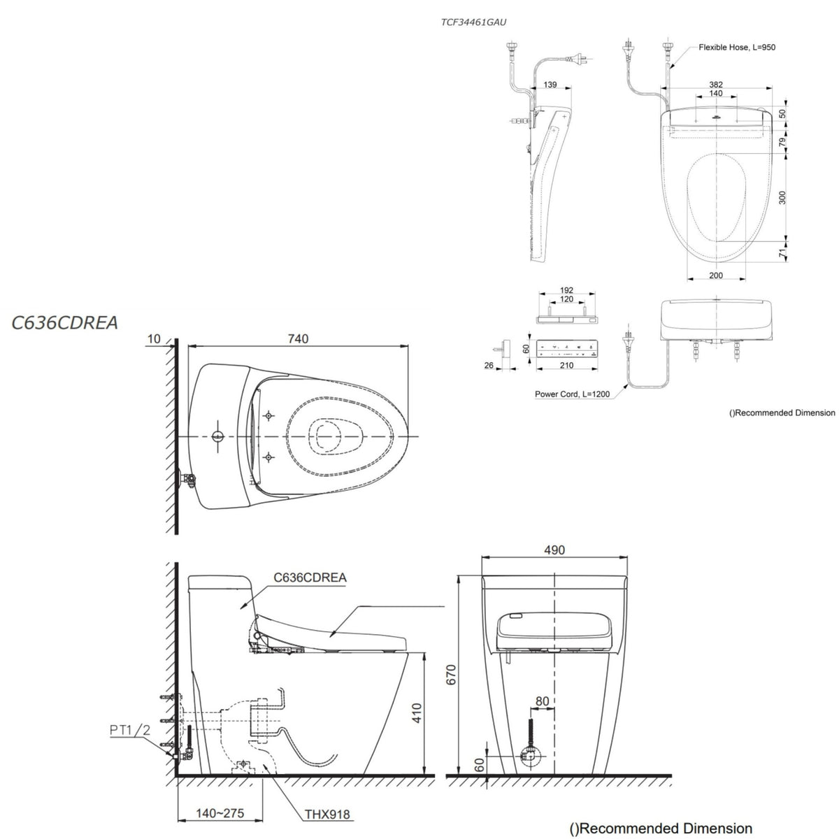 TOTO ONE-PIECE RIMLESS TOILET AND S5 WASHLET W/ REMOTE CONTROL PACKAGE ELONGATED GLOSS WHITE