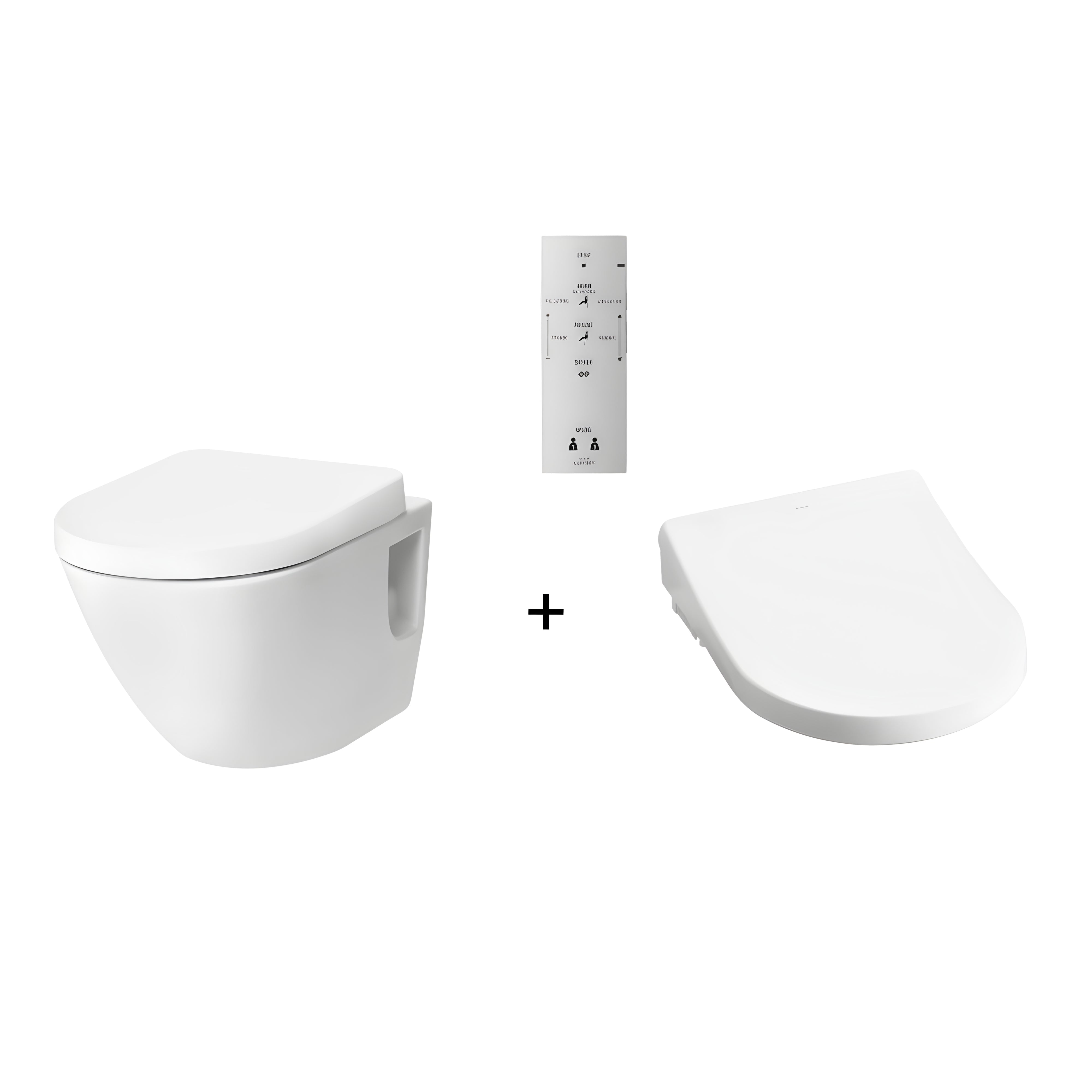 TOTO BASIC + WALL HUNG TOILET AND WASHLET W/ REMOTE CONTROL AND AUTOLID PACKAGE D-SHAPE GLOSS WHITE