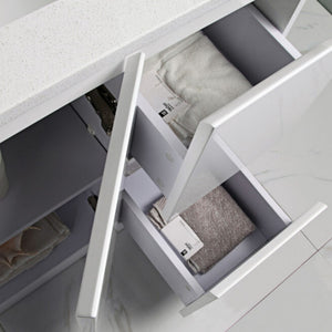 AULIC ALICE SATIN WHITE 600MM SINGLE BOWL FLOOR STANDING VANITY