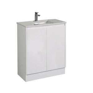 AULIC ALICE SATIN WHITE 600MM SINGLE BOWL FLOOR STANDING VANITY