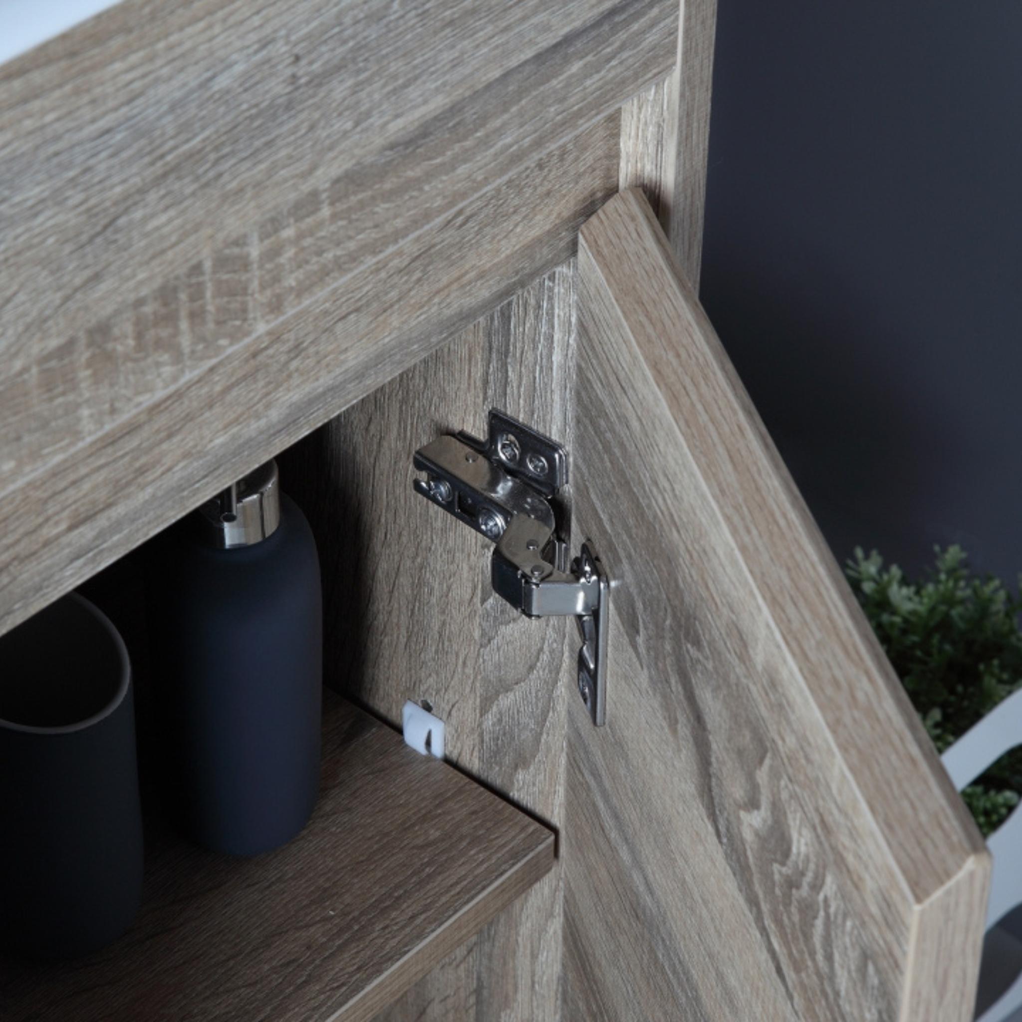 AULIC GRACE WHITE OAK 1500MM DOUBLE BOWL FLOOR STANDING VANITY