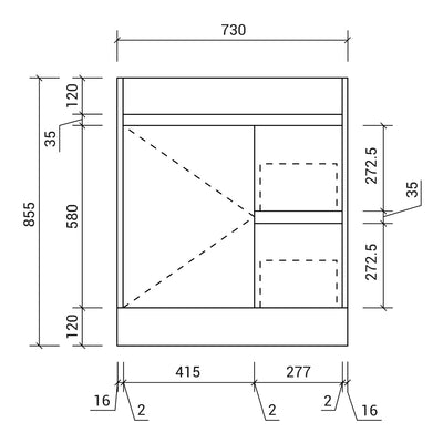 AULIC GRACE WHITE OAK 750MM LEFT HAND AND RIGHT HAND DRAWER FREE STANDING VANITY