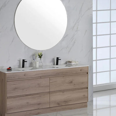 AULIC MAX WHITE OAK 1500MM DOUBLE BOWL FREE STANDING VANITY