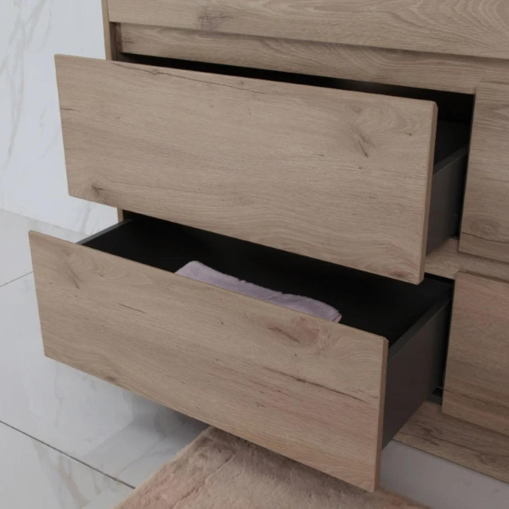 AULIC MAX WHITE OAK 1500MM SINGLE BOWL FREESTANDING VANITY