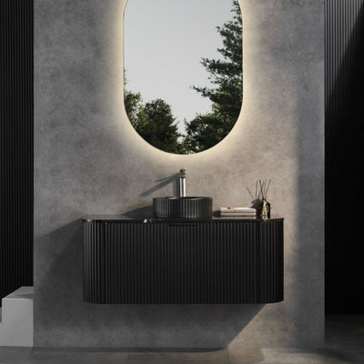 CETO AVALON MATTE BLACK 1200MM SINGLE BOWL WALL HUNG VANITY