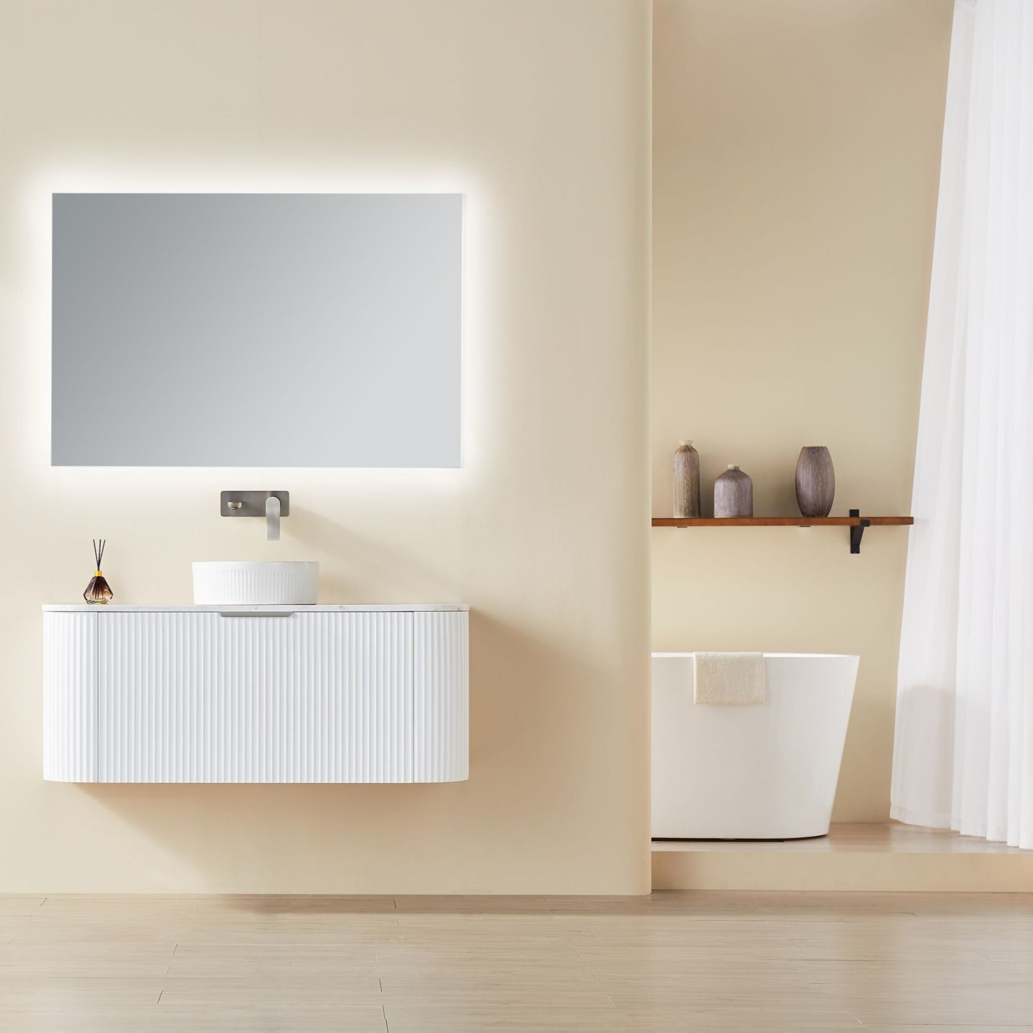 CETO AVALON MATTE WHITE 1200MM SINGLE BOWL WALL HUNG VANITY