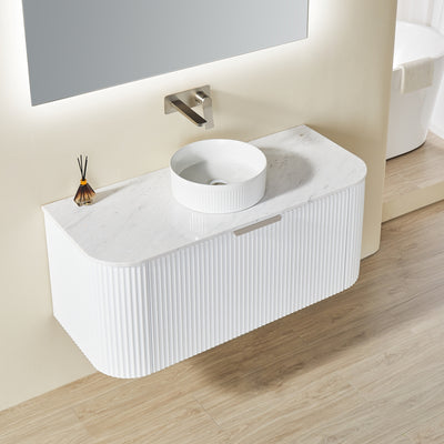 CETO AVALON MATTE WHITE 1200MM SINGLE BOWL WALL HUNG VANITY