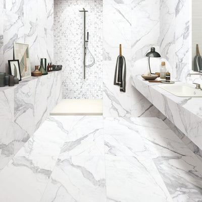 MUSES CALACATTA SATIN 750X1500MM RECTANGULAR TILE (PER BOX)