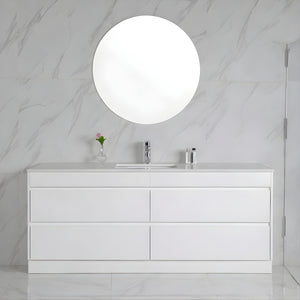 AULIC LEONA GLOSS WHITE 1500MM SINGLE BOWL FLOOR STANDING VANITY