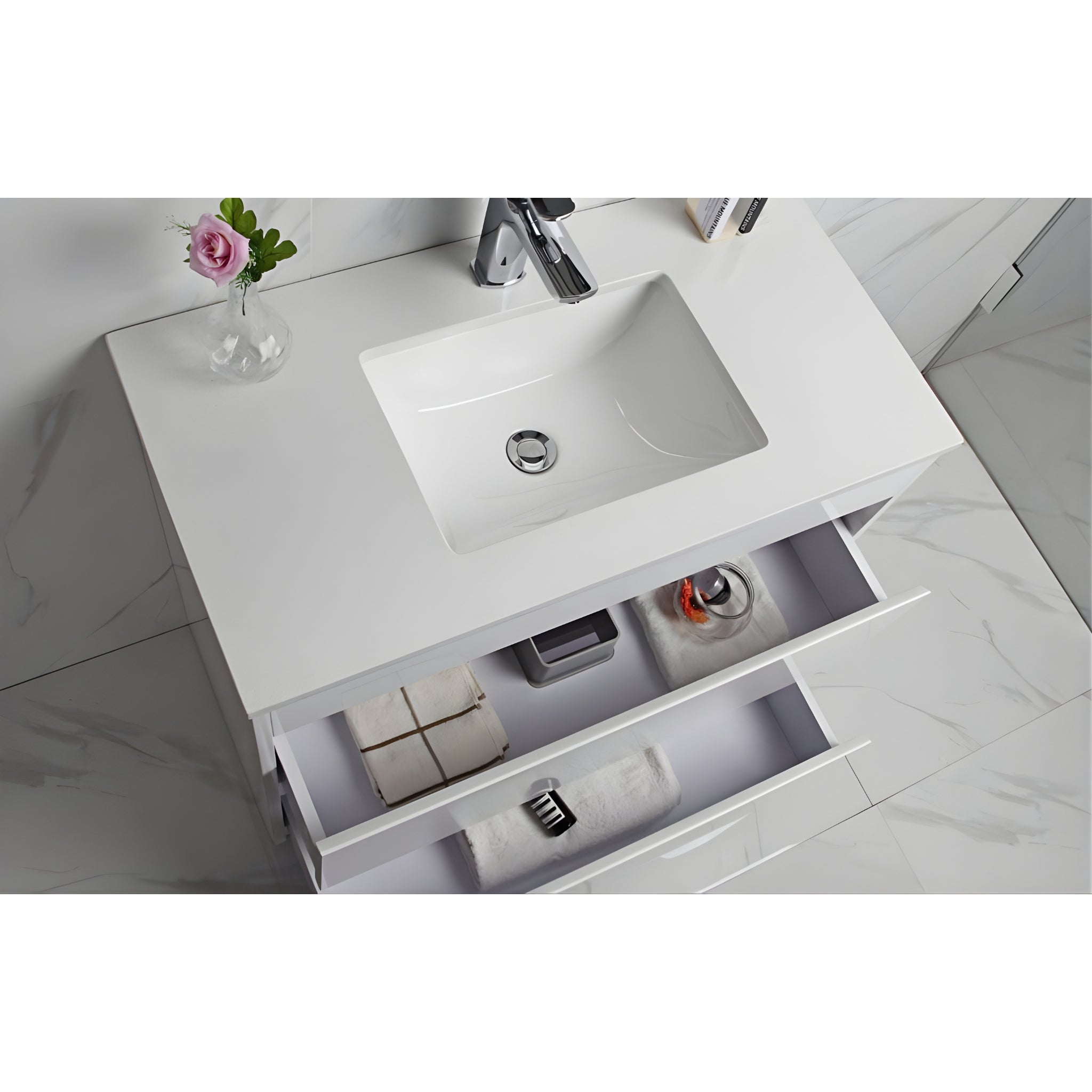 AULIC LEONA GLOSS WHITE 1200MM SINGLE BOWL FLOOR STANDING VANITY