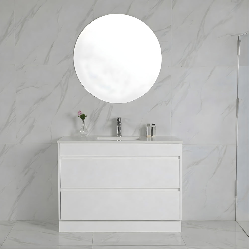 AULIC LEONA GLOSS WHITE 750MM SINGLE BOWL FLOOR STANDING VANITY