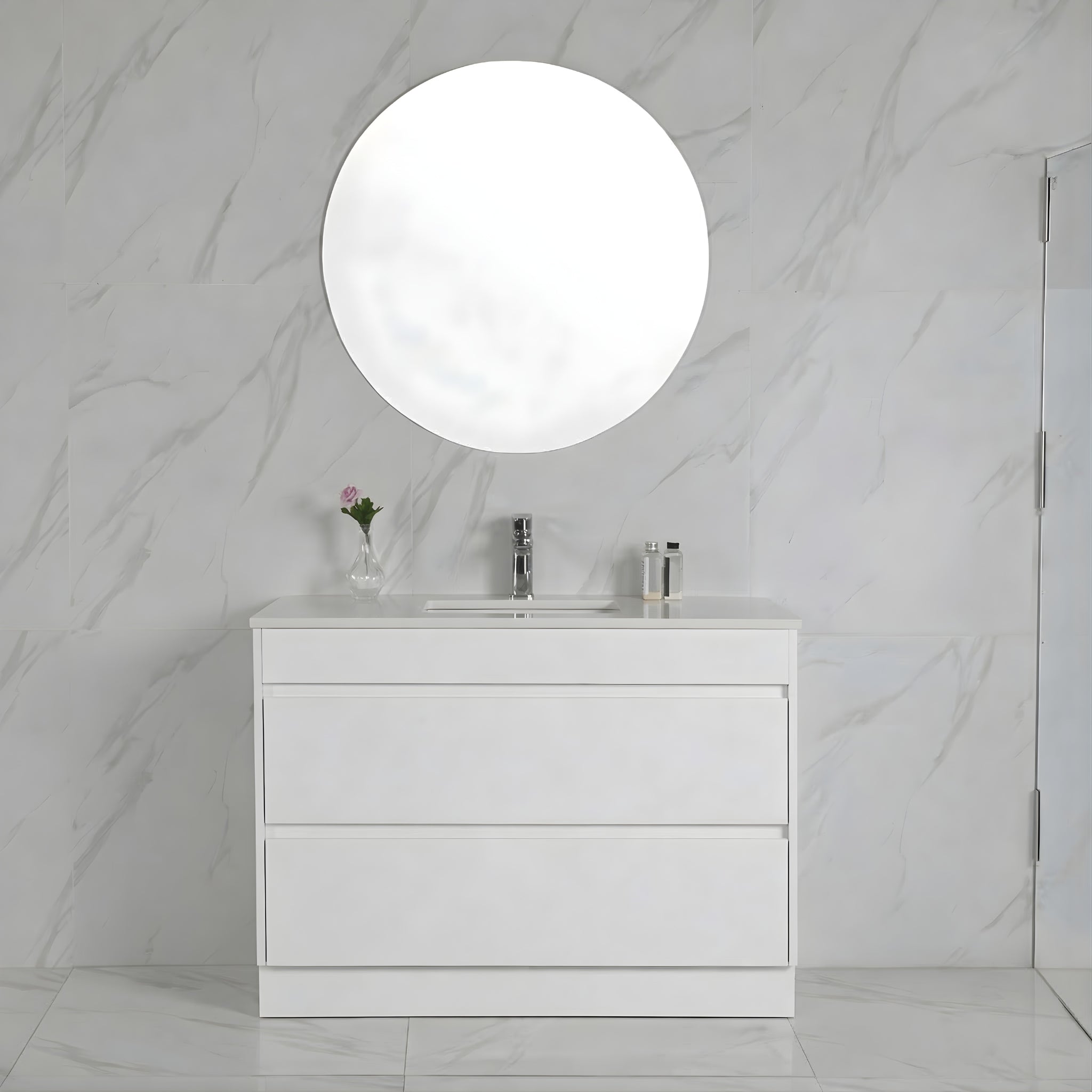 AULIC LEONA GLOSS WHITE 750MM SINGLE BOWL FLOOR STANDING VANITY