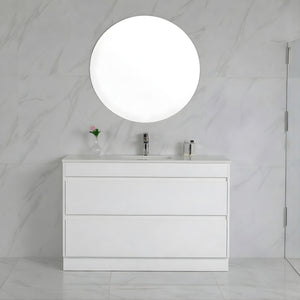 AULIC LEONA GLOSS WHITE 900MM SINGLE BOWL FLOOR STANDING VANITY