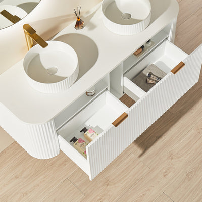 CETO AVALON MATTE WHITE 1500MM DOUBLE BOWL WALL HUNG VANITY