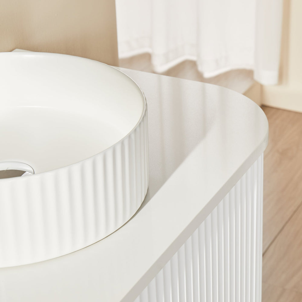 CETO AVALON MATTE WHITE 1500MM DOUBLE BOWL WALL HUNG VANITY