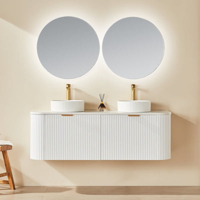 CETO AVALON MATTE WHITE 1500MM DOUBLE BOWL WALL HUNG VANITY
