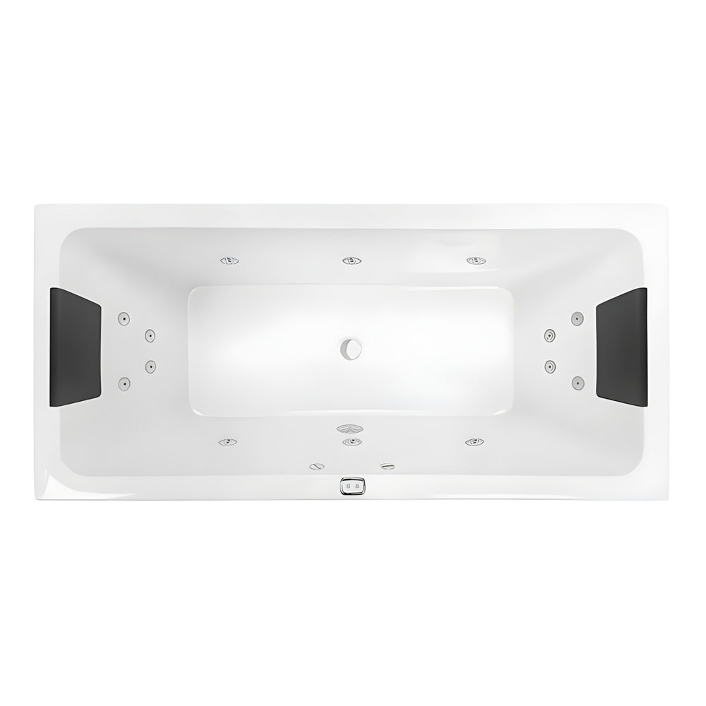 DECINA CARINA INSET CONTOUR SPA BATH GLOSS WHITE (AVAILABLE IN 1525MM, 1675MM AND 1750MM) WITH 14-JETS