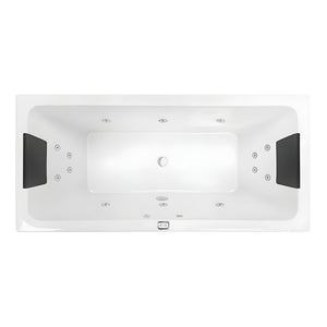 DECINA CARINA INSET CONTOUR SPA BATH GLOSS WHITE (AVAILABLE IN 1525MM, 1675MM AND 1750MM) WITH 14-JETS
