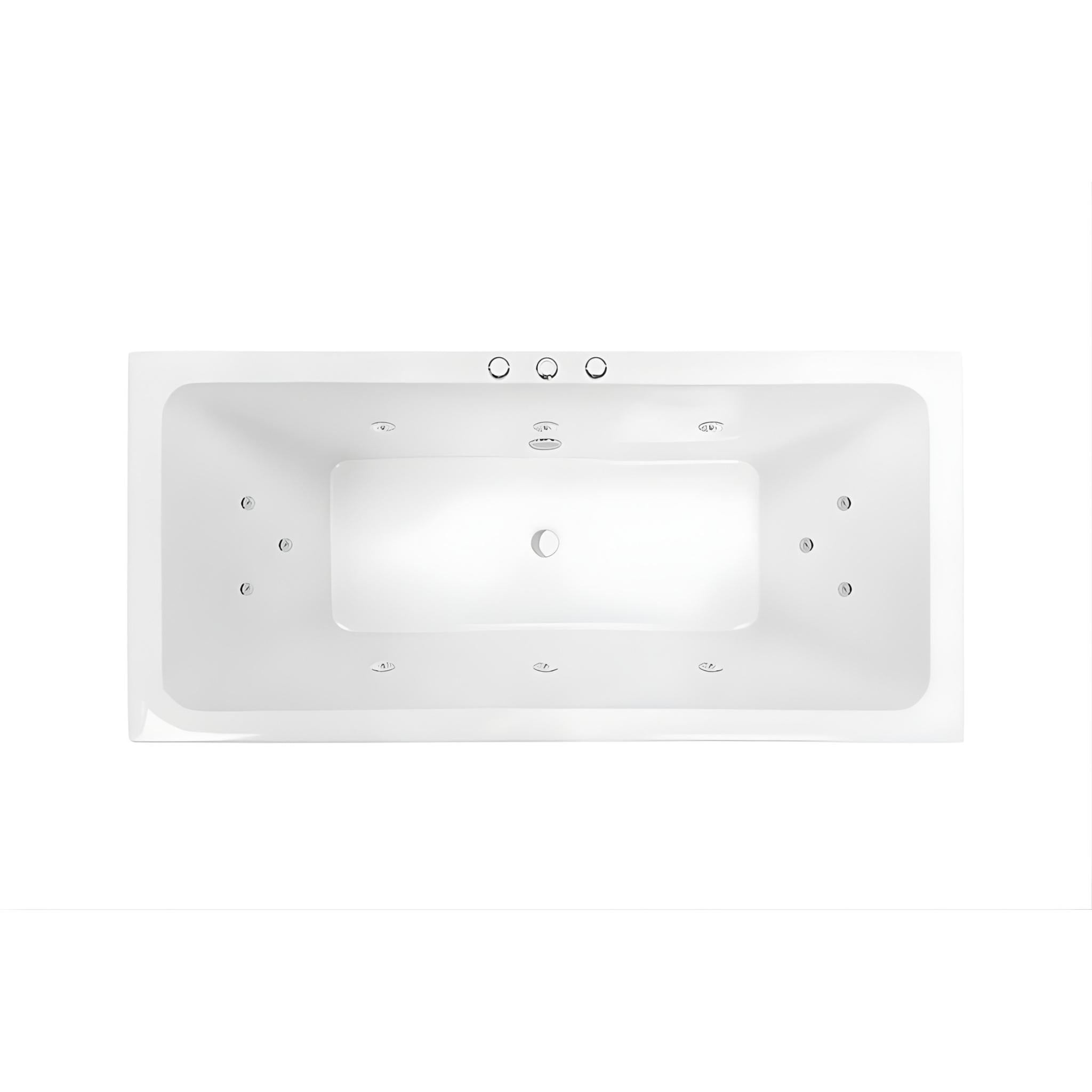 DECINA CARINA INSET SANTAI SPA BATH GLOSS WHITE (AVAILABLE IN 1525MM, 1675MM AND 1750MM) WITH 12-JETS
