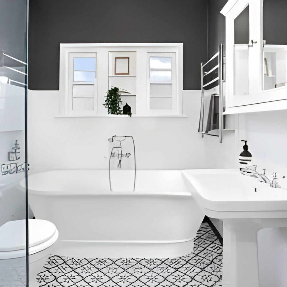 TURNER HASTINGS CAMBRIDGE TITANCAST SOLID SURFACE FREESTANDING BATHTUB GLOSS WHITE WITH OVERFLOW (AVAILABLE IN 1555MM & 17400MM)