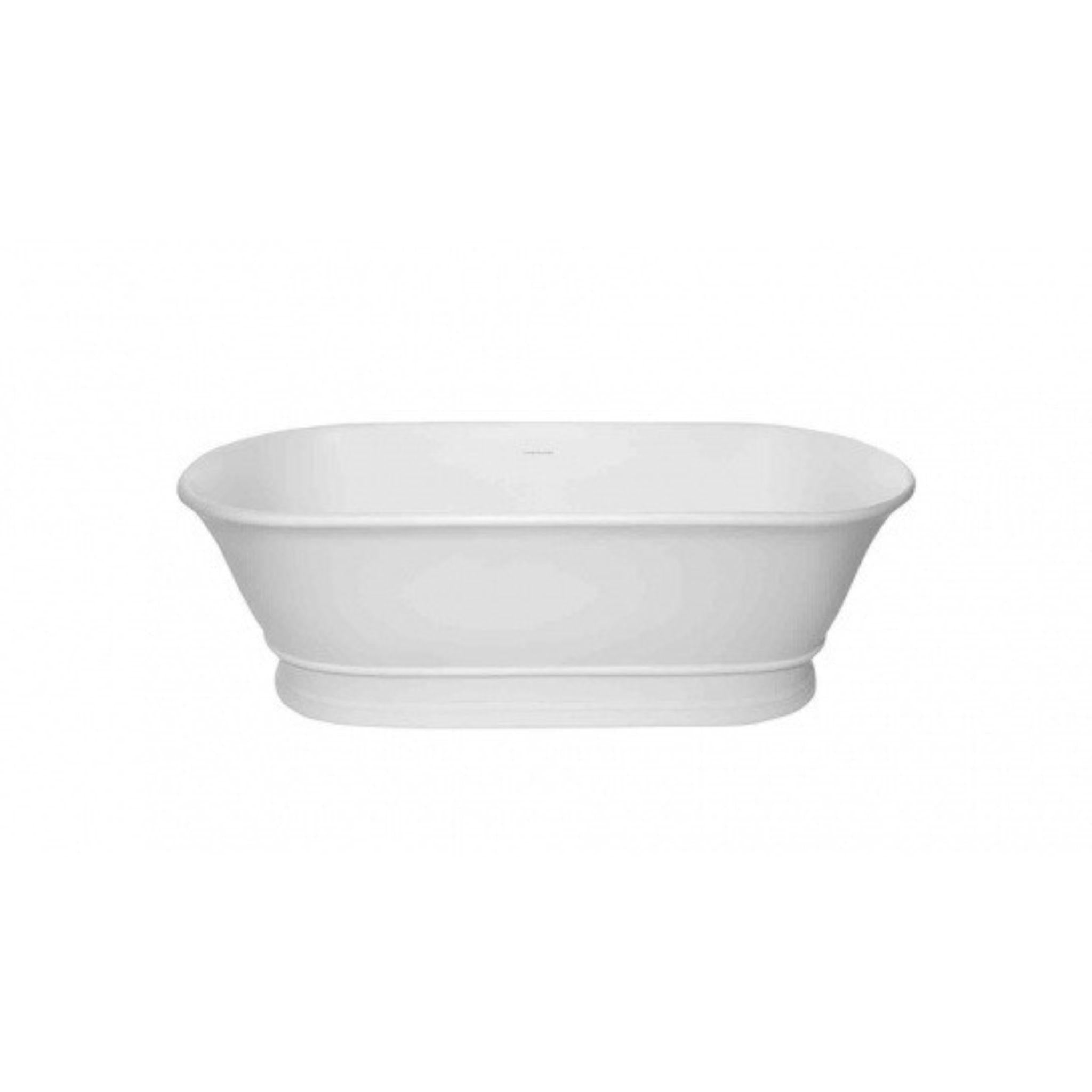 TURNER HASTINGS CAMBRIDGE TITANCAST SOLID SURFACE FREESTANDING BATHTUB GLOSS WHITE WITH OVERFLOW (AVAILABLE IN 1555MM & 17400MM)