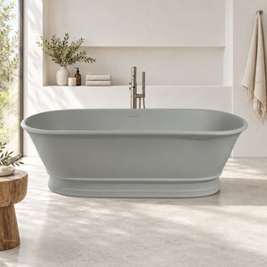 TURNER HASTINGS CAMBRIDGE TITANCAST FREESTANDING NON OVERFLOW BATHTUB INDUSTRIAL GREY (AVAILABLE IN 1560MM AND 1740MM)
