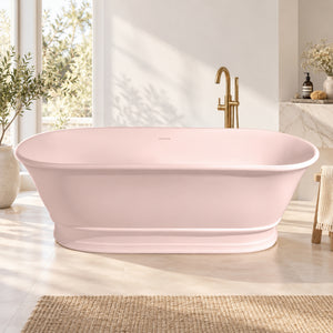 TURNER HASTINGS CAMBRIDGE TITANCAST FREESTANDING OVERFLOW BATHTUB MISTY ROSE (AVAILABLE IN 1560MM AND 1740MM)