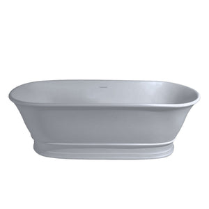 TURNER HASTINGS CAMBRIDGE TITANCAST FREESTANDING OVERFLOW BATHTUB POWDER GREY (AVAILABLE IN 1560MM AND 1740MM)