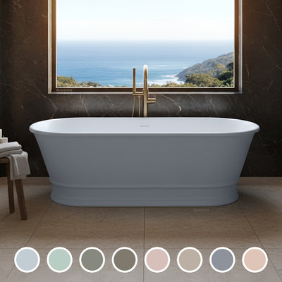 TURNER HASTINGS CAMBRIDGE TITANCAST SOLID SURFACE FREESTANDING BATHTUB SPECIAL FINISH WITH OVERFLOW (AVAILABLE IN 1555MM & 1740MM)