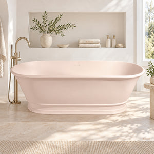 TURNER HASTINGS CAMBRIDGE TITANCAST FREESTANDING NON OVERFLOW BATHTUB SOFT PEACH (AVAILABLE IN 1560MM AND 1740MM)