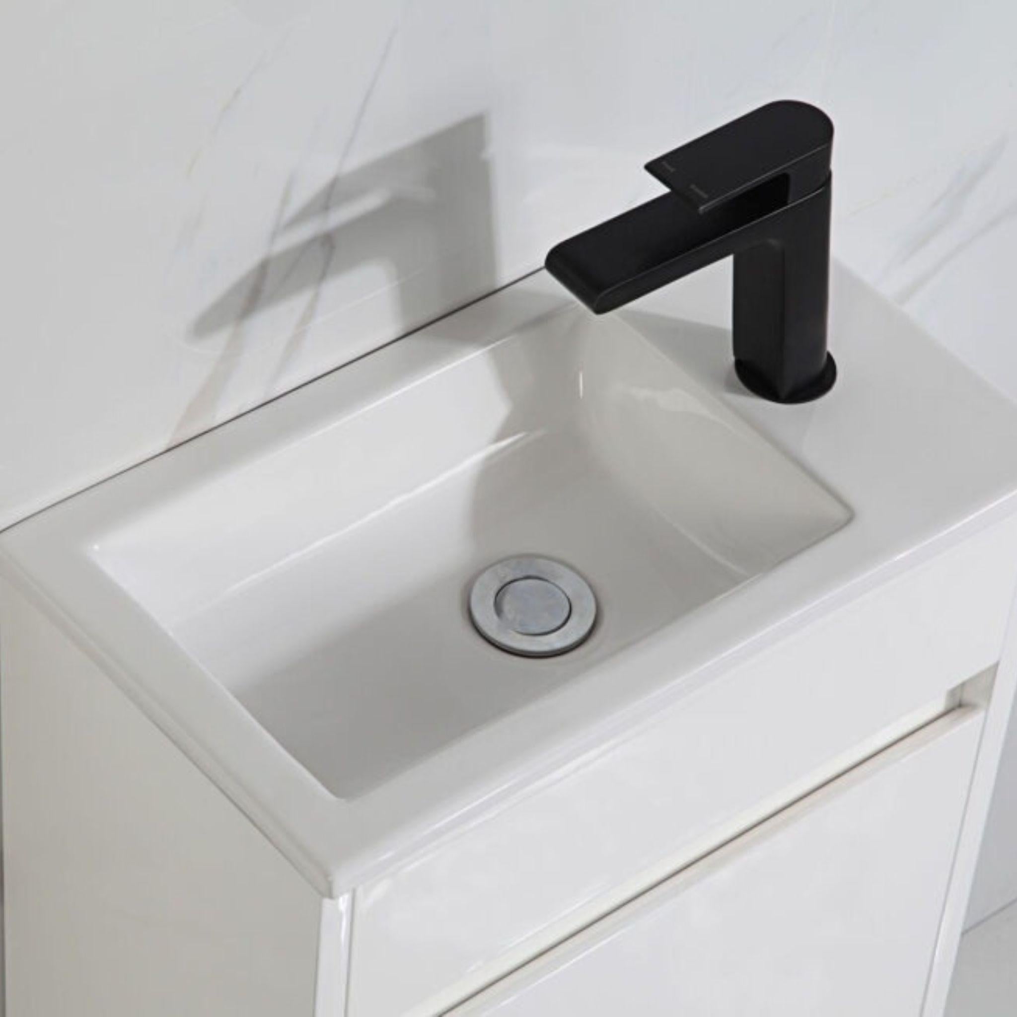 AULIC BRANT WHITE 450MM SPACE SAVING SINGLE BOWL FREE STANDING VANITY