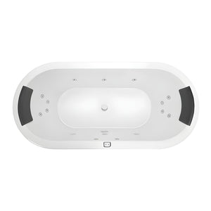 DECINA CAVAL INSET CONTOUR SPA BATH GLOSS WHITE 1790MM WITH 14-JETS