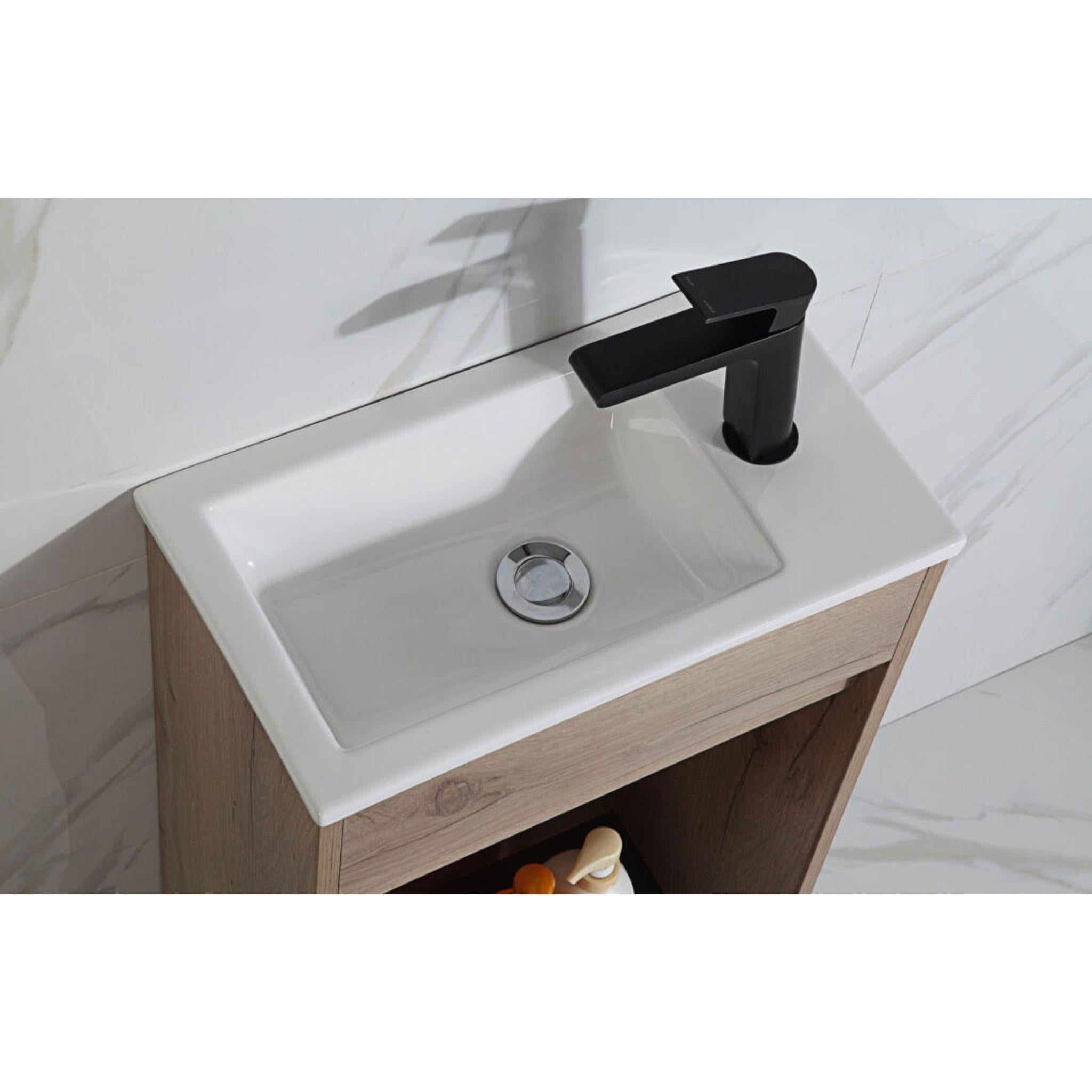 AULIC REVIT WHITE OAK 450MM SINGLE BOWL FREE STANDING VANITY