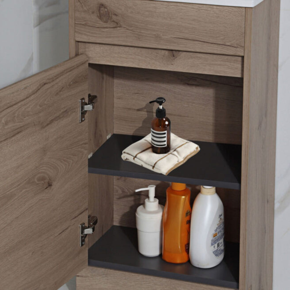 AULIC REVIT WHITE OAK 450MM SINGLE BOWL FREE STANDING VANITY