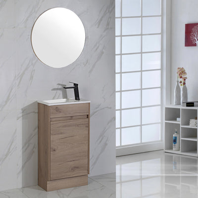 AULIC REVIT WHITE OAK 450MM SINGLE BOWL FREE STANDING VANITY