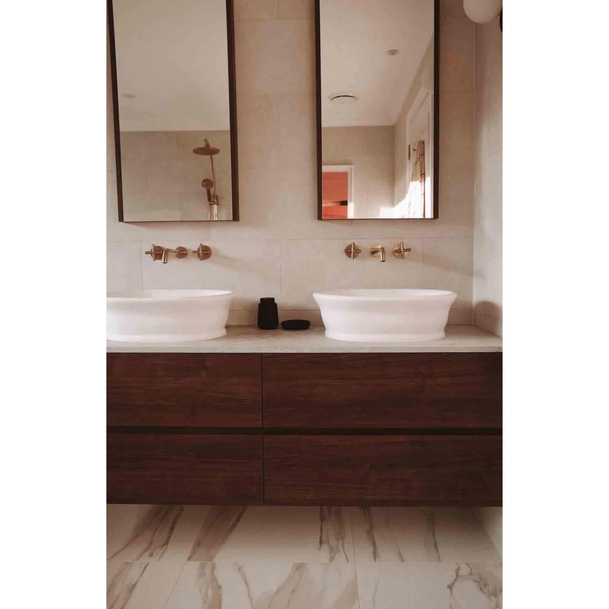 TURNER HASTINGS CAMBRIDGE OVAL TITANCAST SOLID SURFACE ABOVE COUNTER HANDCRAFTED BASIN SATIN SILK WHITE 535MM