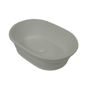 TURNER HASTINGS CAMBRIDGE OVAL TITANCAST SOLID SURFACE HANDCRAFTED ABOVE COUNTER BASIN INDUSTRIAL GREY 535MM
